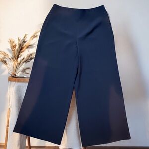 Nine West Wide Leg Pants Women’s Size 12 High Rise Navy Blue